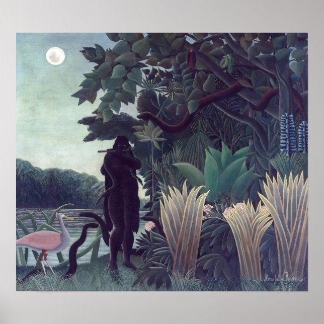 Henri Rousseau - Die Schlange Charmer Poster (Vorne)