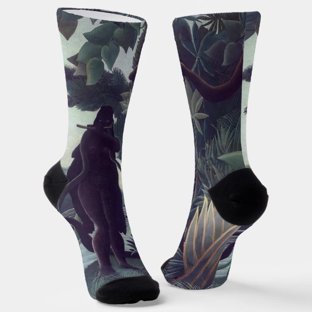 Henri Rousseau - Die Schlange Charmer Socken (Gewinkelt)