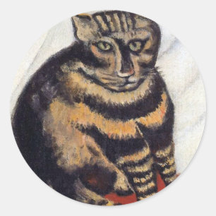 Henri Rousseau - Die Tigerkatze ( Le Chat Tigre ) Runder Aufkleber