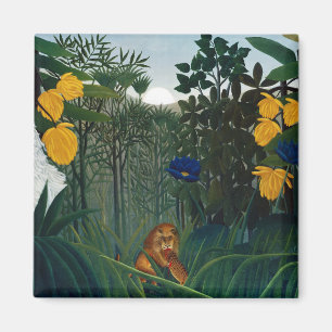 Henri Rousseau Die Vergangenheit des Löwenbotanisc Magnet