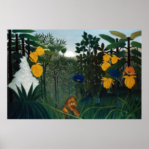 Henri Rousseau Die Vergangenheit des Löwenbotanisc Poster