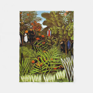 Henri Rousseau - Exotische Landschaft Dschungel Ku Fleecedecke
