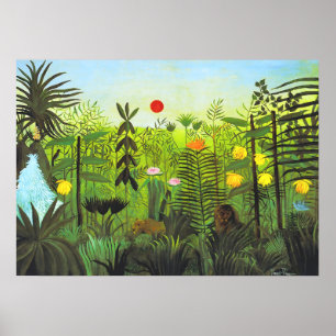 Henri Rousseau - Exotische Landschaft mit Löwe Poster