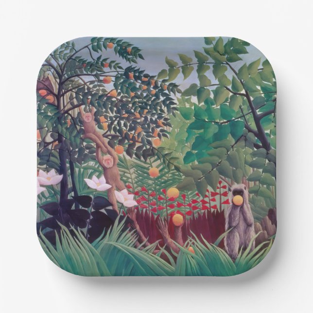 Henri Rousseau - Exotische Landschaft Pappteller (Vorderseite)