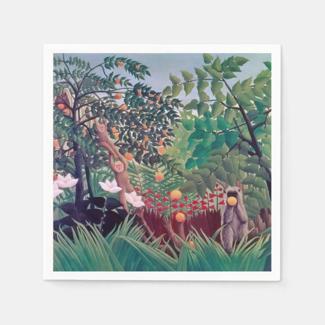 Henri Rousseau - Exotische Landschaft Serviette (Vorderseite)