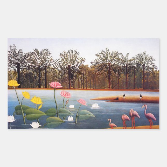 Henri Rousseau Flamingoes Stickers (Vorderseite)