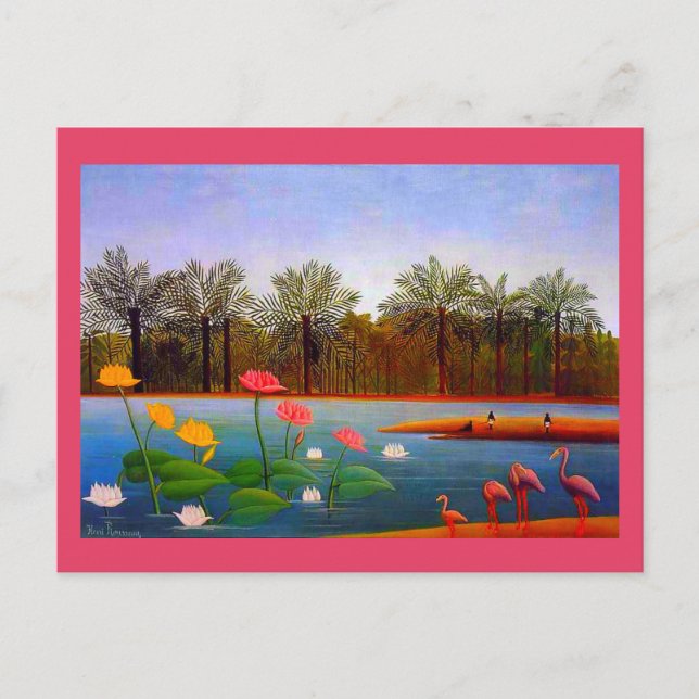 Henri Rousseau, Flamingos-Malerei Postkarte (Vorderseite)