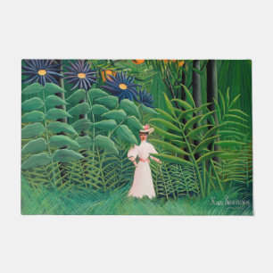 Henri Rousseau - Frau, die in einem exotischen Wal Fußmatte