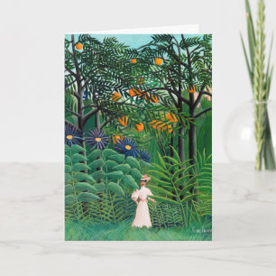 Henri Rousseau - Frau, die in einem exotischen Wal Karte