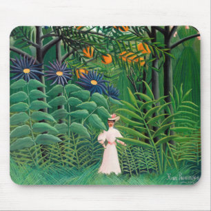 Henri Rousseau - Frau, die in einem exotischen Wal Mousepad