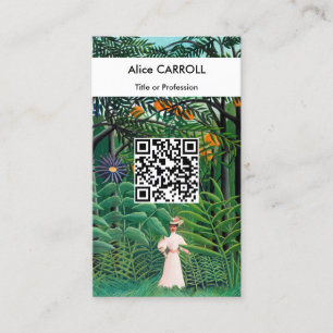 Henri Rousseau - Frau im Exotischen Wald - QR-Code Visitenkarte