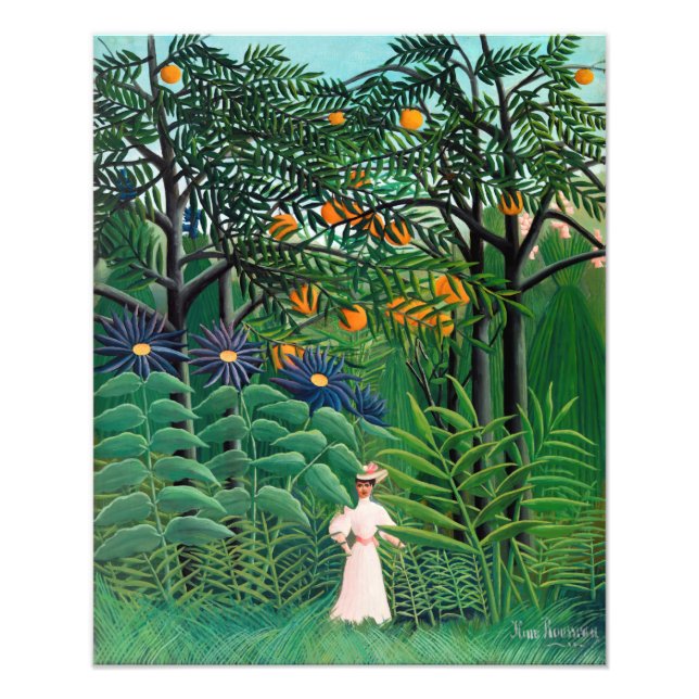 Henri Rousseau - Frauen wandern in einem exotische Fotodruck (Vorne)