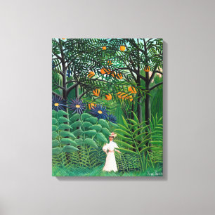 Henri Rousseau - Frauen wandern in einem exotische Leinwanddruck