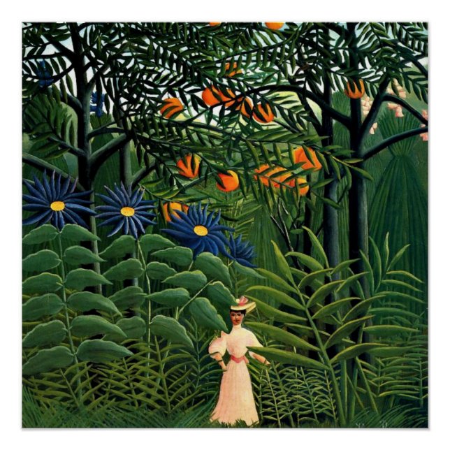 Henri Rousseau - Frauen wandern in einem exotische Poster (Vorderseite)