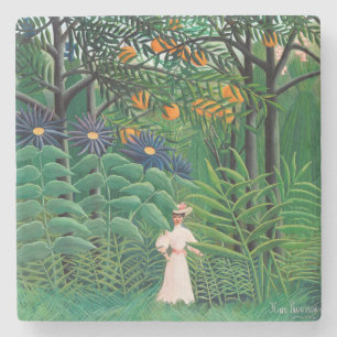 Henri Rousseau - Frauen wandern in einem exotische Steinuntersetzer