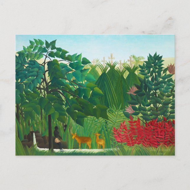 Henri Rousseau Gedeckter Wasserfall Postkarte (Vorderseite)