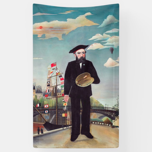 Henri Rousseau - Ich selbst Portrait Landschaft Banner (Vertikal)