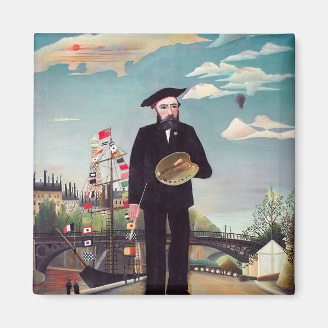 Henri Rousseau - Ich selbst Portrait Landschaft Magnet (Vorne)