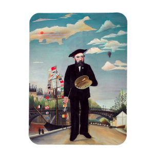Henri Rousseau - Ich selbst Portrait Landschaft Magnet