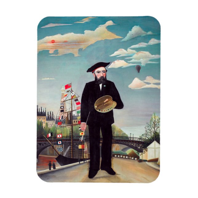 Henri Rousseau - Ich selbst Portrait Landschaft Magnet (Vertikal)