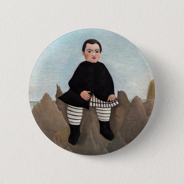 Henri Rousseau - Junge auf den Felsen Button (Vorderseite)