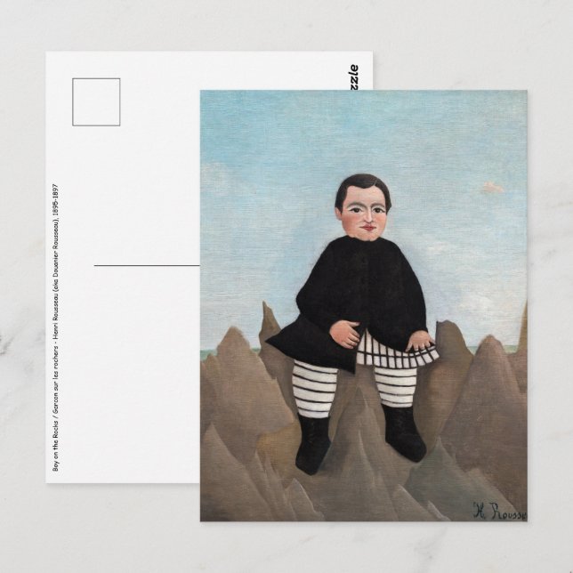 Henri Rousseau - Junge auf den Felsen Postkarte (Vorne/Hinten)