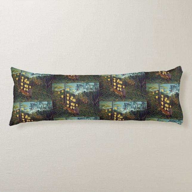 Henri Rousseau Kampf zwischen Tiger und Bull Seitenschläferkissen (Vorderseite)