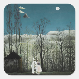 Henri Rousseau - Karneval Abend Quadratischer Aufkleber