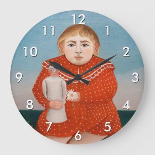 Henri Rousseau - Kind mit einer Puppe Große Wanduhr