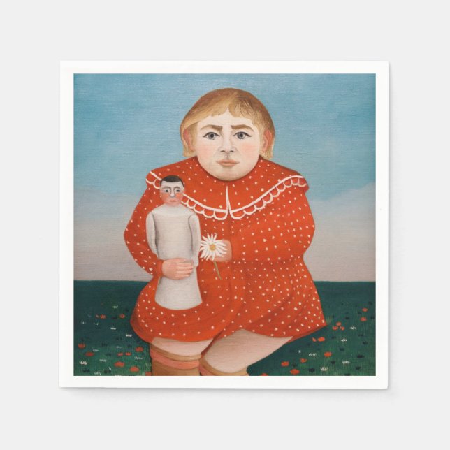 Henri Rousseau - Kind mit einer Puppe Serviette (Vorderseite)