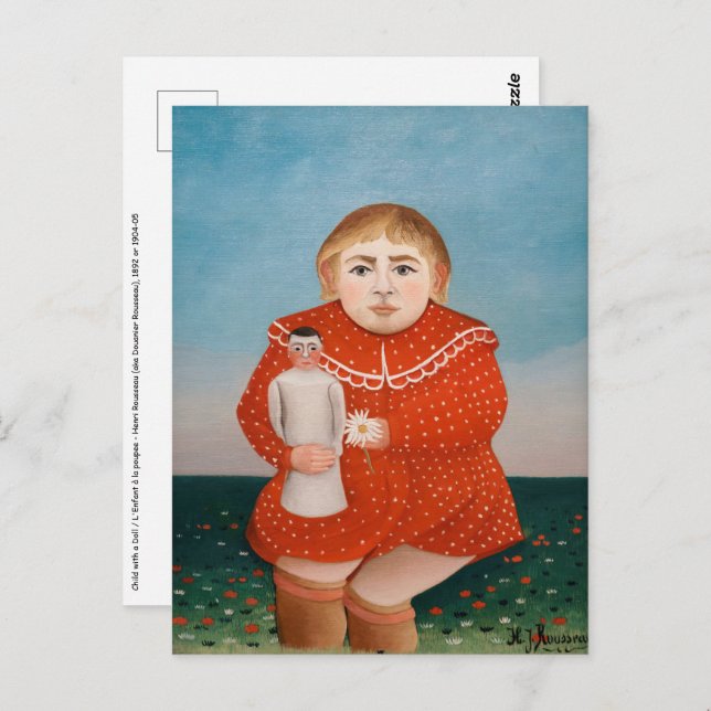 Henri Rousseau - Kind mit Puppe Postkarte (Vorne/Hinten)