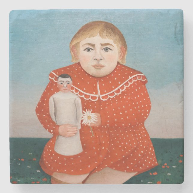 Henri Rousseau - Kind mit Puppe Steinuntersetzer (Vorderseite)