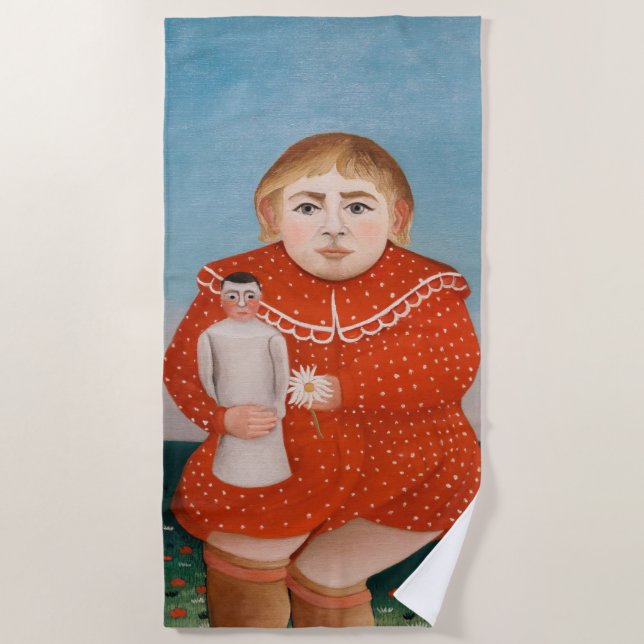 Henri Rousseau - Kind mit Puppe Strandtuch (Vorderseite)