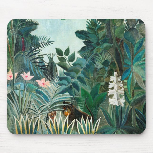 Henri Rousseau Landschaft mit Affen Botanischer Ga Mousepad (Vorne)