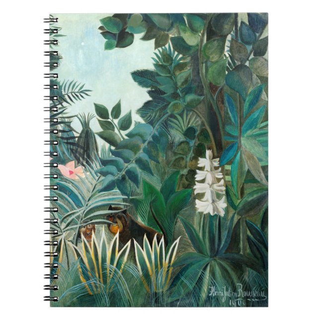 Henri Rousseau Landschaft mit Affen Botanischer Ga Notizblock (Vorderseite)