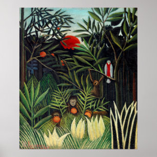 Henri Rousseau Landschaft mit Affen Botanischer Ga Poster