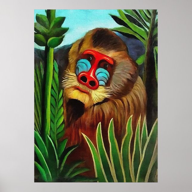 Henri Rousseau - Mandrill im Dschungel Poster (Vorne)