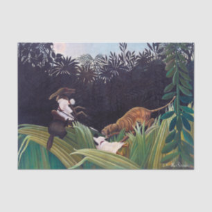 Henri Rousseau - Pfadfinder werden von einem Tiger Seidenpapier