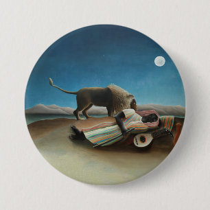 Henri Rousseau Schlafen Sinti und Roma Löwenmalere Button