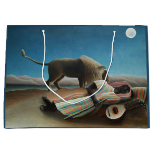 Henri Rousseau Schlafen Sinti und Roma Löwenmalere Große Geschenktüte