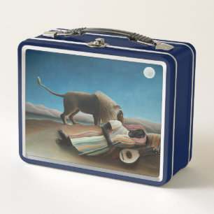 Henri Rousseau Schlafen Sinti und Roma Löwenmalere Metall Brotdose