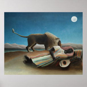 Henri Rousseau Schlafen Sinti und Roma Löwenmalere Poster