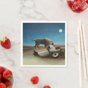 Henri Rousseau Schlafen Sinti und Roma Löwenmalere Serviette