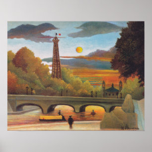 Henri Rousseau - Seine und Eiffelturm bei Sonnenun Poster