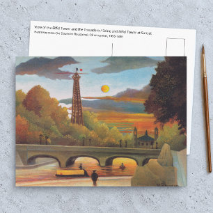 Henri Rousseau - Seine und Eiffelturm bei Sonnenun Postkarte