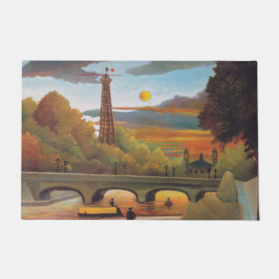 Henri Rousseau - Seine und Eiffelturm im Sonnenunt Fußmatte