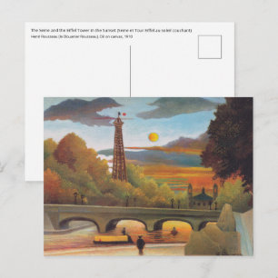 Henri Rousseau - Seine und Eiffelturm im Sonnenunt Postkarte