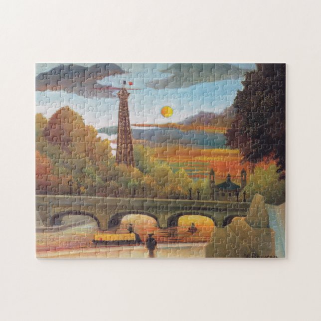 Henri Rousseau - Seine und Eiffelturm im Sonnenunt Puzzle (Horizontal)