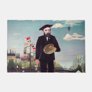 Henri Rousseau - Selbstporträt-Landschaft Fußmatte