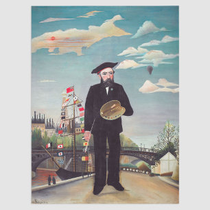 Henri Rousseau - Selbstporträt-Landschaft Seidenpapier